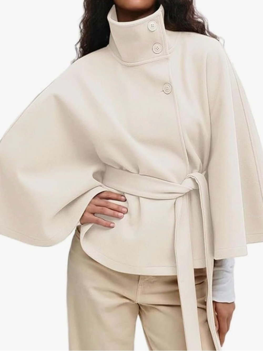 Women's Batwing Sleeve Poncho Coat Oversized Coat size Sm